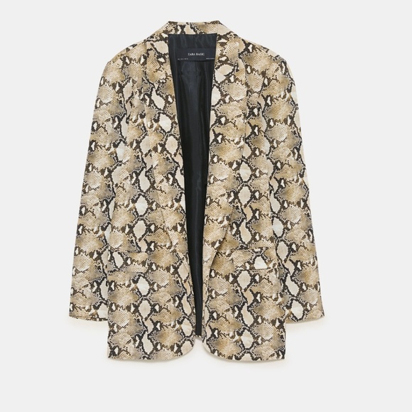 snake print blazer zara